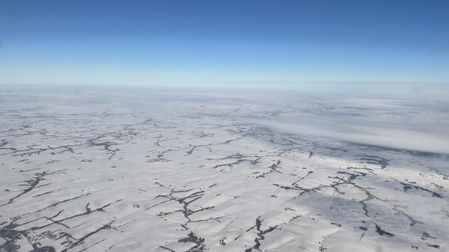 Vue aérienne sur le Nebraska, où l'oléoduc Keystone XL était en cours de construction. [RTS - Raphael Grand]