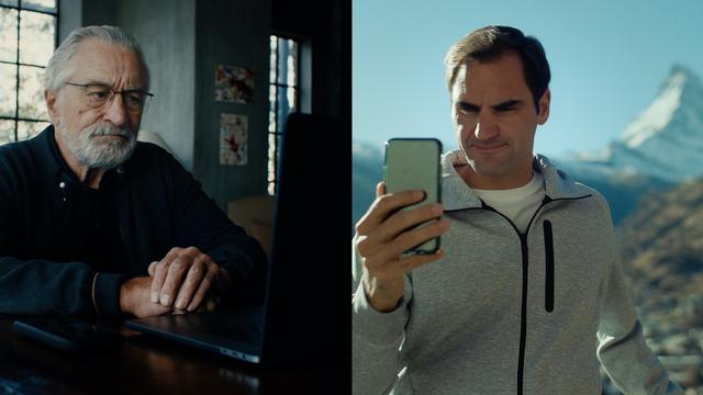 Robert de Niro et Roger Federer dans un spot de promotion de Suisse Tourisme.
Schweiz Tourismus [Schweiz Tourismus]