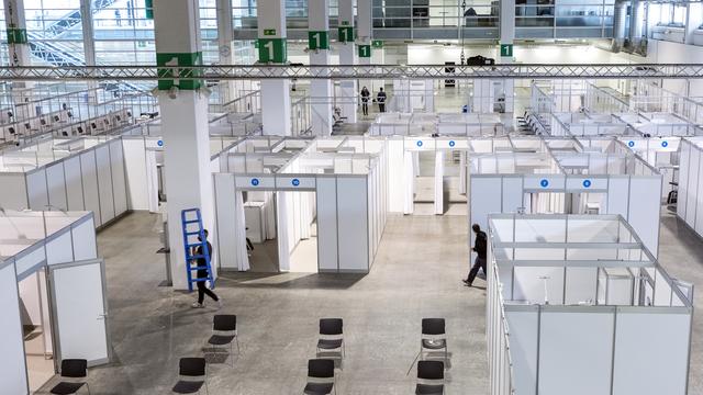 Un centre de dépistage à Oerlikon, dans la banlieue de Zurich. [Keystone - Alexandra Wey]