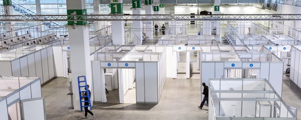 Un centre de dépistage à Oerlikon, dans la banlieue de Zurich. [Keystone - Alexandra Wey]