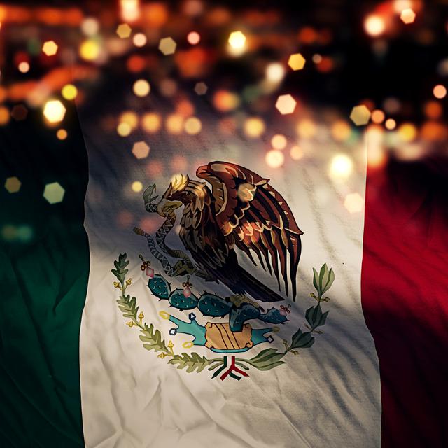 Drapeau du Mexique et lumières (image d'illustration). [Depositphotos - natanaelginting]