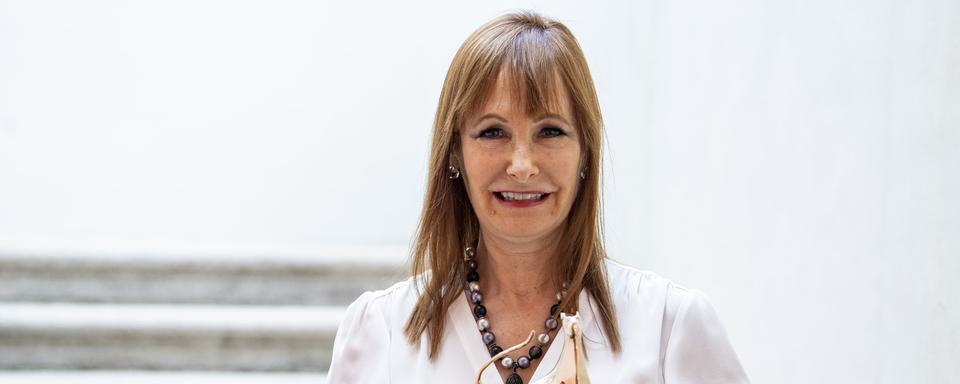 La productrice américaine Gale Ann Hurd récompensée par le Prix Raimondo Rezzonico le 6 août 2021 au Festival de Locarno. [Keystone - Urs Flueeler]