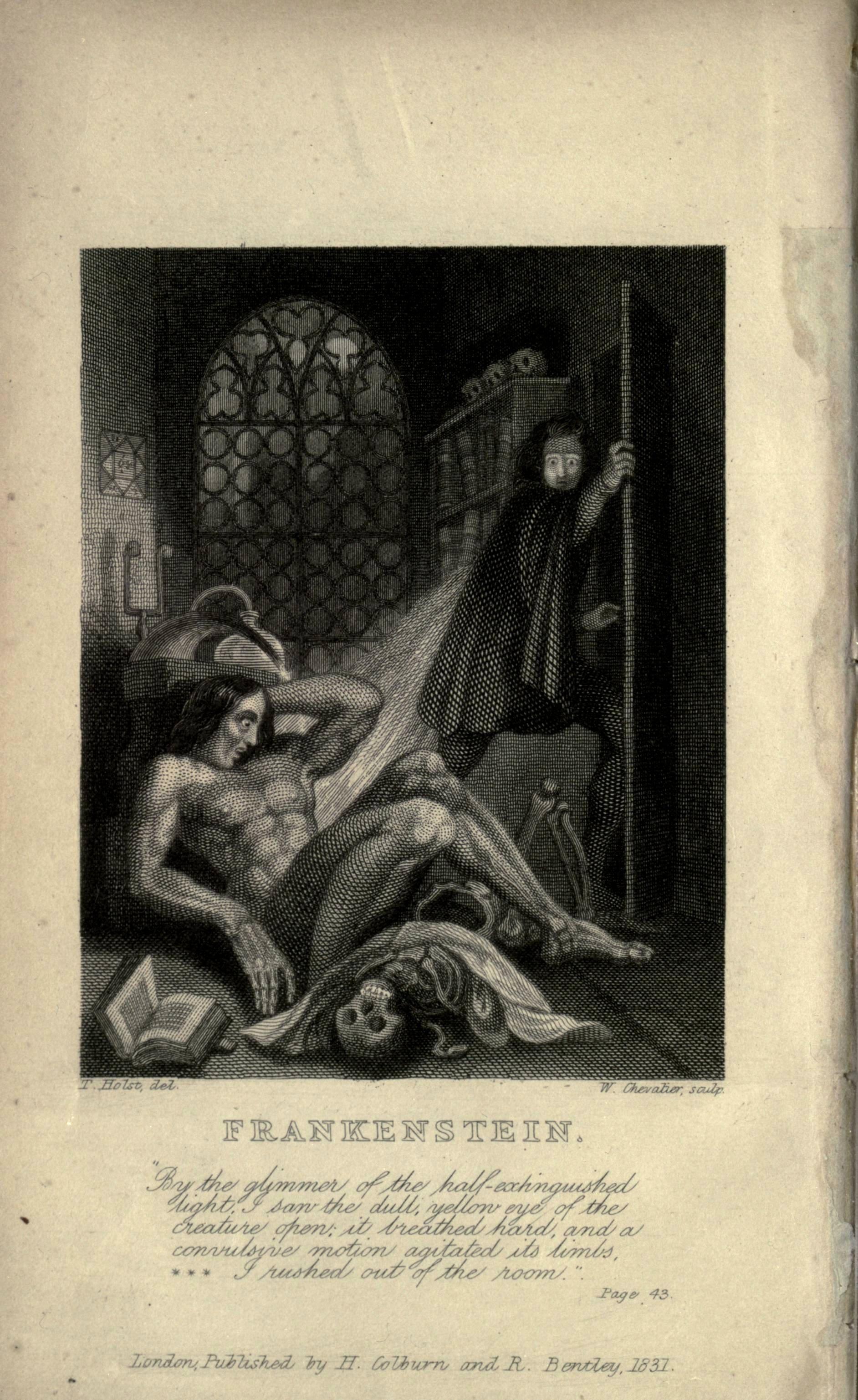 Le frontispice de l'édition de 1831 de "Frankenstein; or, The Modern Prometheus" de Mary Shelley. [Wikimedia Commons/Domaine public]