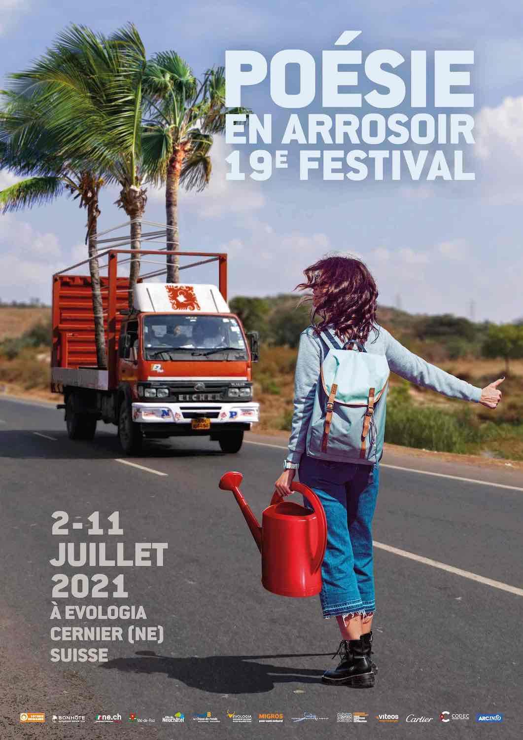 L'affiche de l'édition 2021 du festival Poésie en arrosoir. [Poésie en arrosoir]