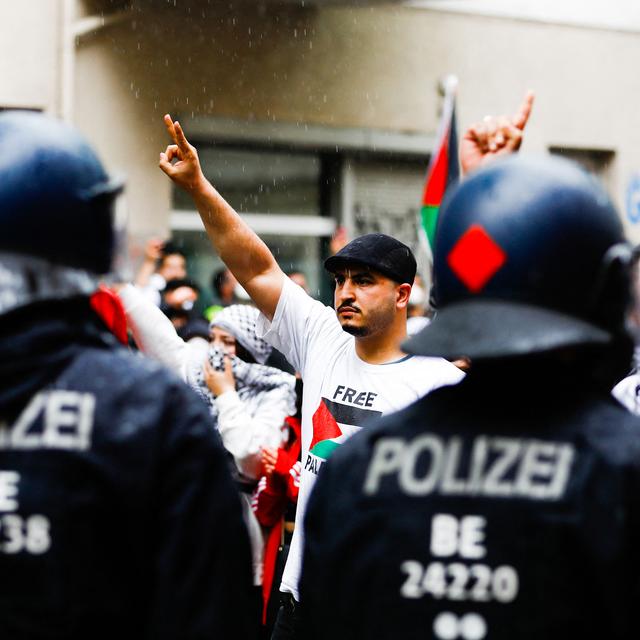 Manifestation pro-palestinienne à Berlin le 15 mai 2021. [Anadolu Agency via AFP - Abdulhamid Hosbas]