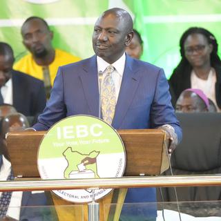 Le vice-président sortant William Ruto a été déclaré lundi vainqueur de l'élection présidentielle du 9 août au Kenya. [Keystone - Sayyid Abdul Azim]