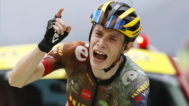 Jonas Vingegaard a été jusqu'au bout de lui-même pour obtenir sa 1re victoire d'étape sur le Tour de France. [Guillaume Horcajuelo]