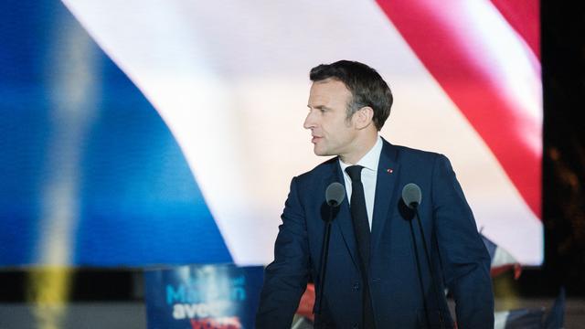 Emmanuel Macron a cherché à livrer un discours rassembleur dimanche soir après son élection. [AFP - Hans Lucas]