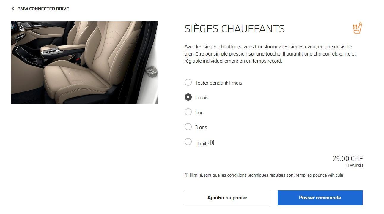 Capture d’écran du magasin numérique de BMW Suisse [BMW]
