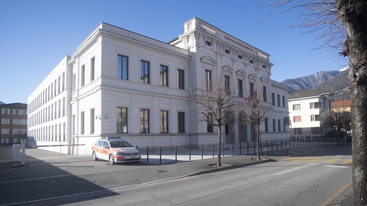Le bâtiment du Tribunal pénal fédéral à Bellinzone. [Keystone - Pablo Gianinazzi]