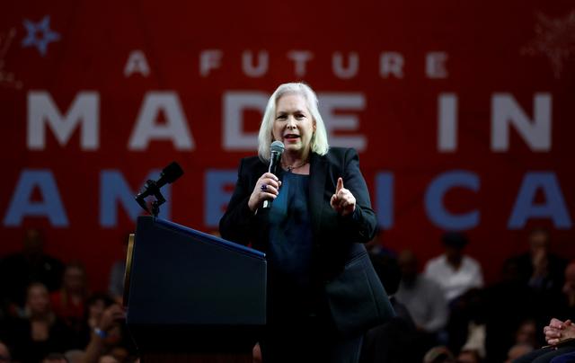 La sénatrice démocrate pour l'Etat de New York Kirsten Gillibrand a annoncé qu'elle ferait don des sommes reçues de la part du fondateur de FTX à une association de bienfaisance. [REUTERS - Evelyn Hockstein]