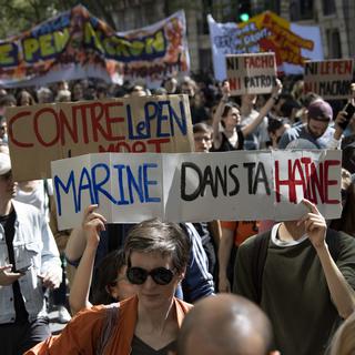 En France, manifestations contre l'extrême droite de Marine Le Pen. [EPA/Keystone - Ian Langsdon]