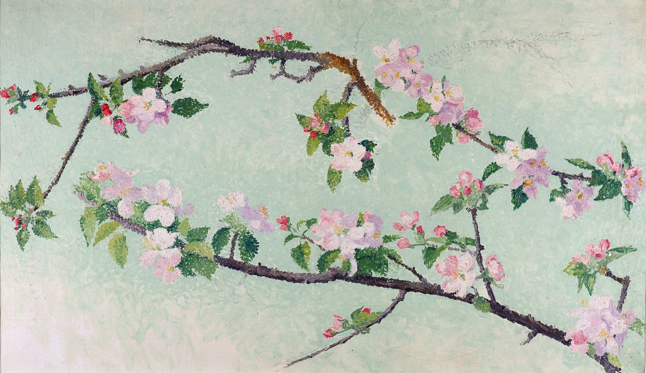Achille Laugé, "Branches de pommier fleuries" vers 1905-1910. [Fondation de l'Hermitage]