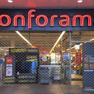 Conforama accusé d'avoir pratiqué de faux rabais dans ses filiales suisses. [KEYSTONE - GEORGIOS KEFALAS]