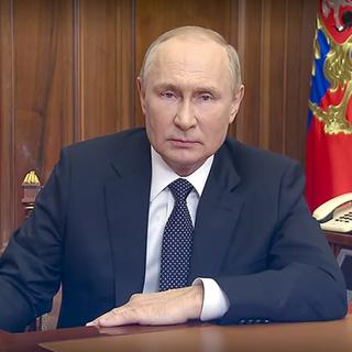 Vladimir Poutine lors de l'annonce de la mobilisation partielle de l’armée. [AP/Keystone - Russian Presidential Press]