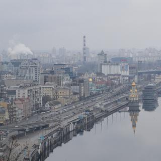 Vue générale de Kiev le 24 février 2022. [EPA/Keystone - Sergey Dolzhenko]