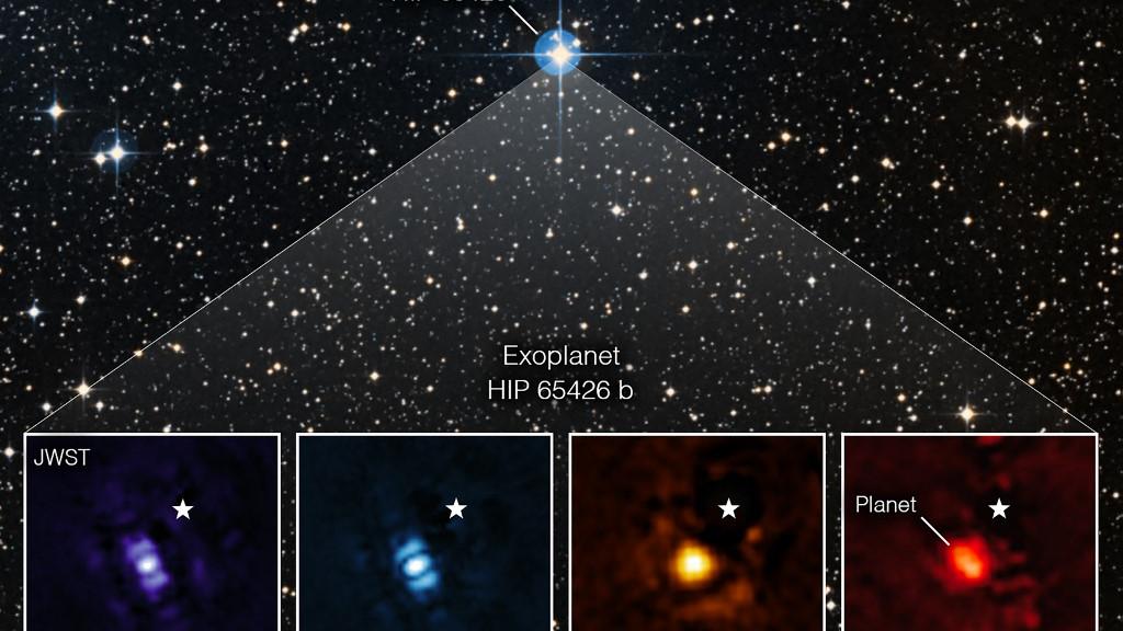 L'image de l'exoplanète a été publiée avec quatre filtres de lumière différents. [NASA/ESA/AFP]