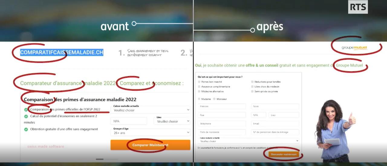 La version avant-après du site visionna.ch. [RTS]
