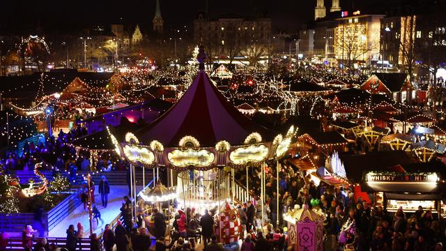 Les décorations de Noël à Zurich. [Keystone - Walter Bieri]