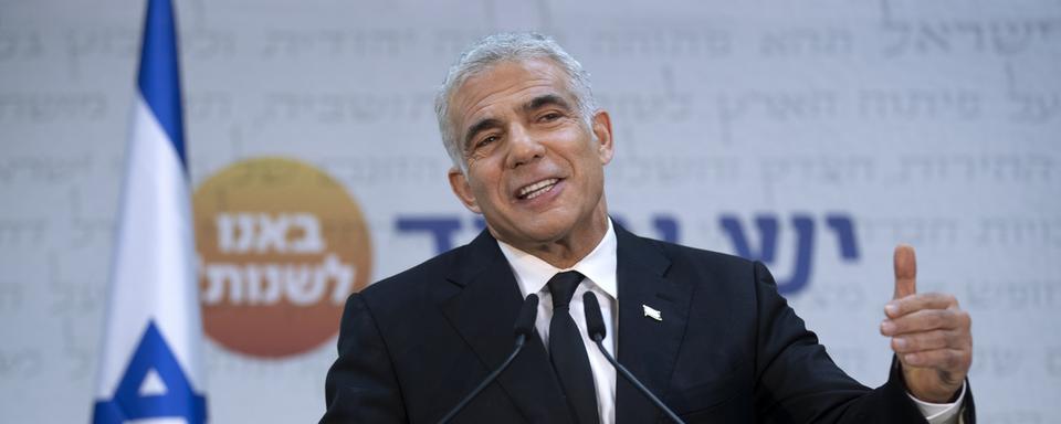 Les élections législatives israéliennes de 2022 auront lieu le 1er novembre 2022 pour désigner les 120 membres de la Knesset. Ici l'actuel Premier ministre Yaïr Lapid. [Keystone/AP Photo - Oded Balilty]