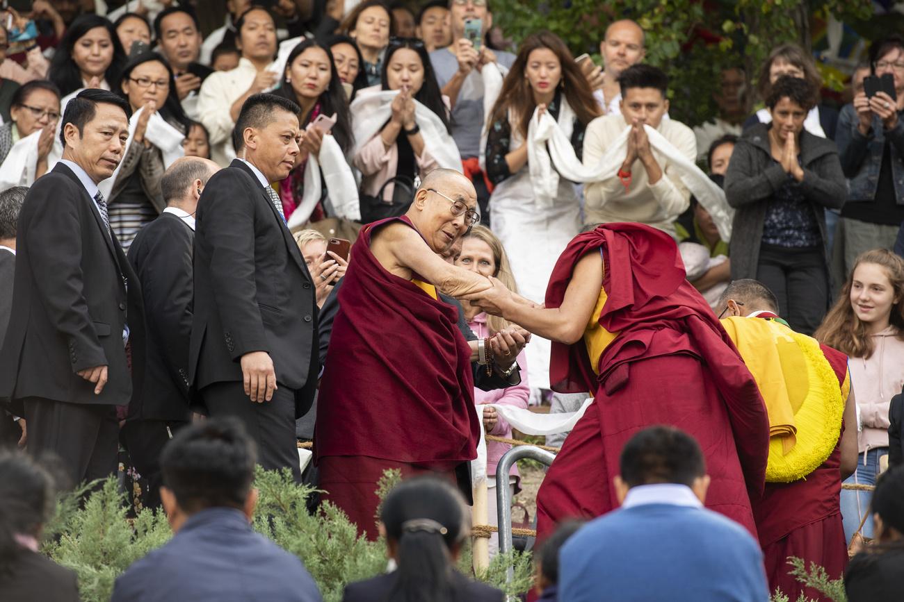 Le dalaï-lama lors de sa dernière visite à Rikon, en 2018. [Keystone - Ennio Leanza]