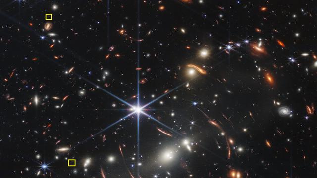 Les galaxies encadrées en jaune font partie de celles étudiées par l'équipe de l'Observatoire de Genève. [NASA, ESA, CSA, STScI - JWST]