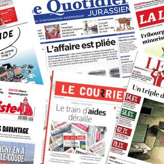 Le paquet d'aide aux médias était trop chargé, disent les journaux. [RTS - Photomontage]