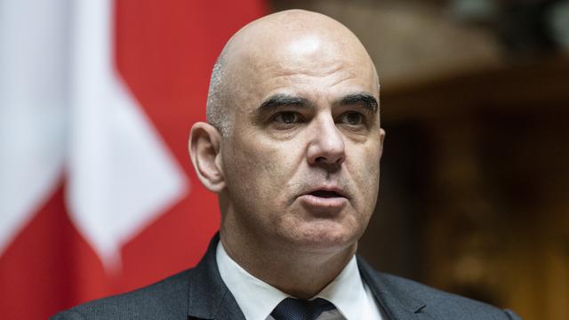 Alain Berset a été élu président de la Confédération par 140 voix sur 181 bulletins valables. [Keystone - Peter Schneider]