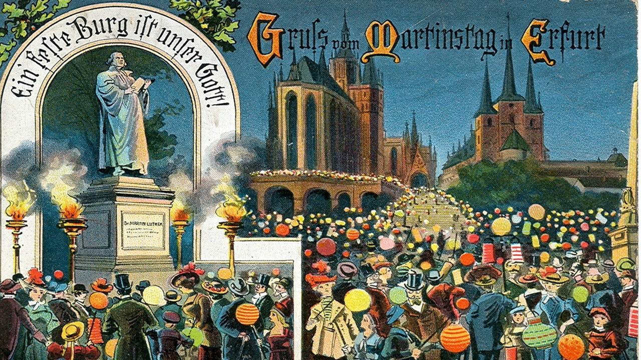 Carte de vœux de la Saint-Martin, Erfurt (1913) [Wikipedia - Private collection of Wolfgang Sauber (Xenophon)]