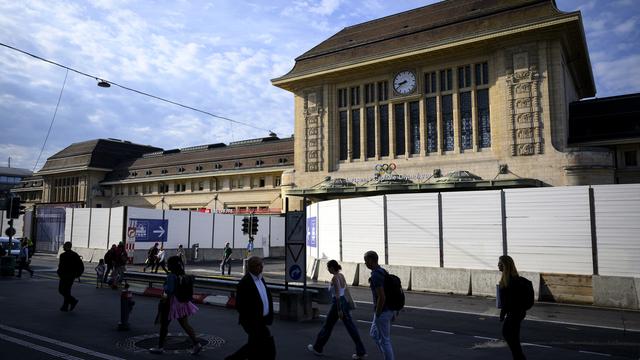 La complexité du chantier de la gare de Lausanne sous-estimée. [Keystone - Laurent Gilliéron]