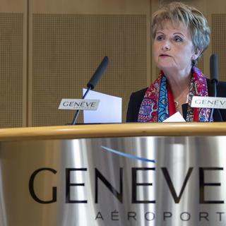 Corine Moinat, présidente du Conseil d'administration de Genève Aéroport. [Keystone - Martial Trezzini]