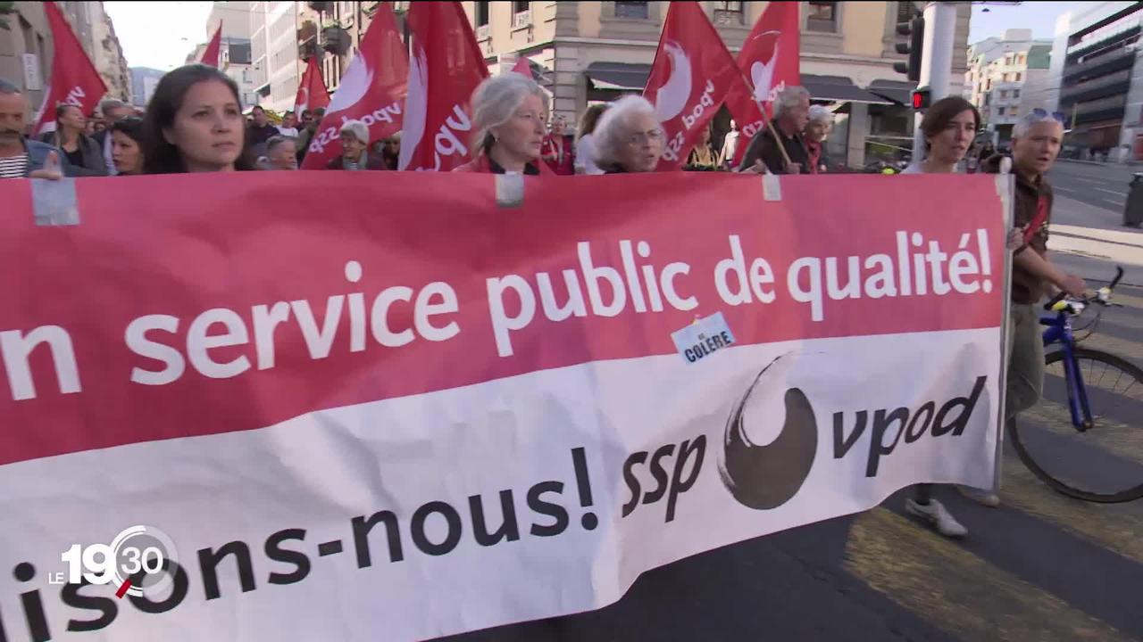 Grèves des fonctionnaires aujourd’hui à Genève. Le trafic des bus et des trams est resté très perturbé toute la journée