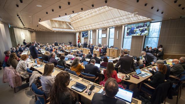 Les députés genevois siègent au Grand Conseil. (Image d'illustration) [Keystone - Martial Trezzini]