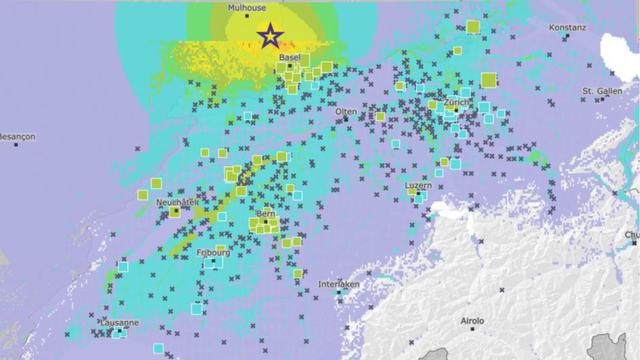 Le séisme a été ressenti dans une grande partie de la Suisse. [Service sismologique suisse]