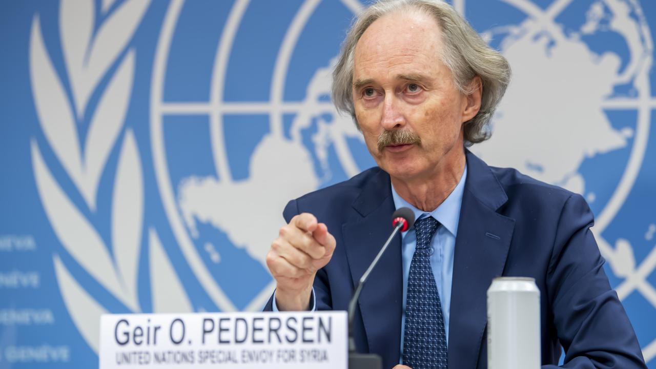L'émissaire spécial de l'ONU pour la Syrie Geir Pedersen. [Keystone - Martial Trezzini]