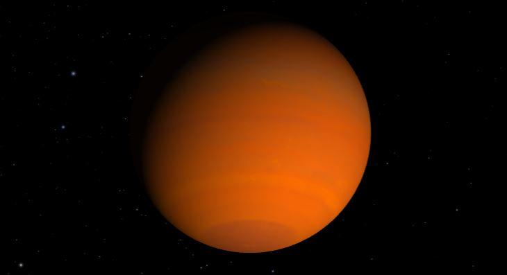 WASP-96 b est une exoplanète géante composée essentiellement de gaz située à 1150 années-lumière de la Terre. [NASA - Illustration d'artiste]