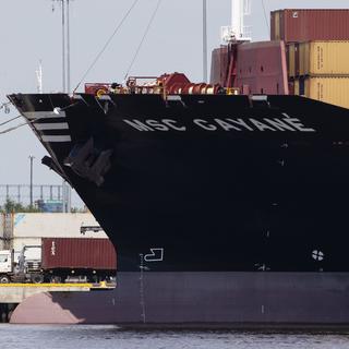 Le MSC Gayane dans le port de Philadelphie en 2019. [Keystone/AP - Matt Rourke]