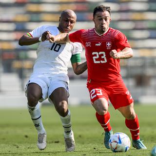 Football: La Suisse affronte le Ghana pour son seul match de préparation avant la coupe du monde. [EPA/Keystone - Laurent Gillieron]