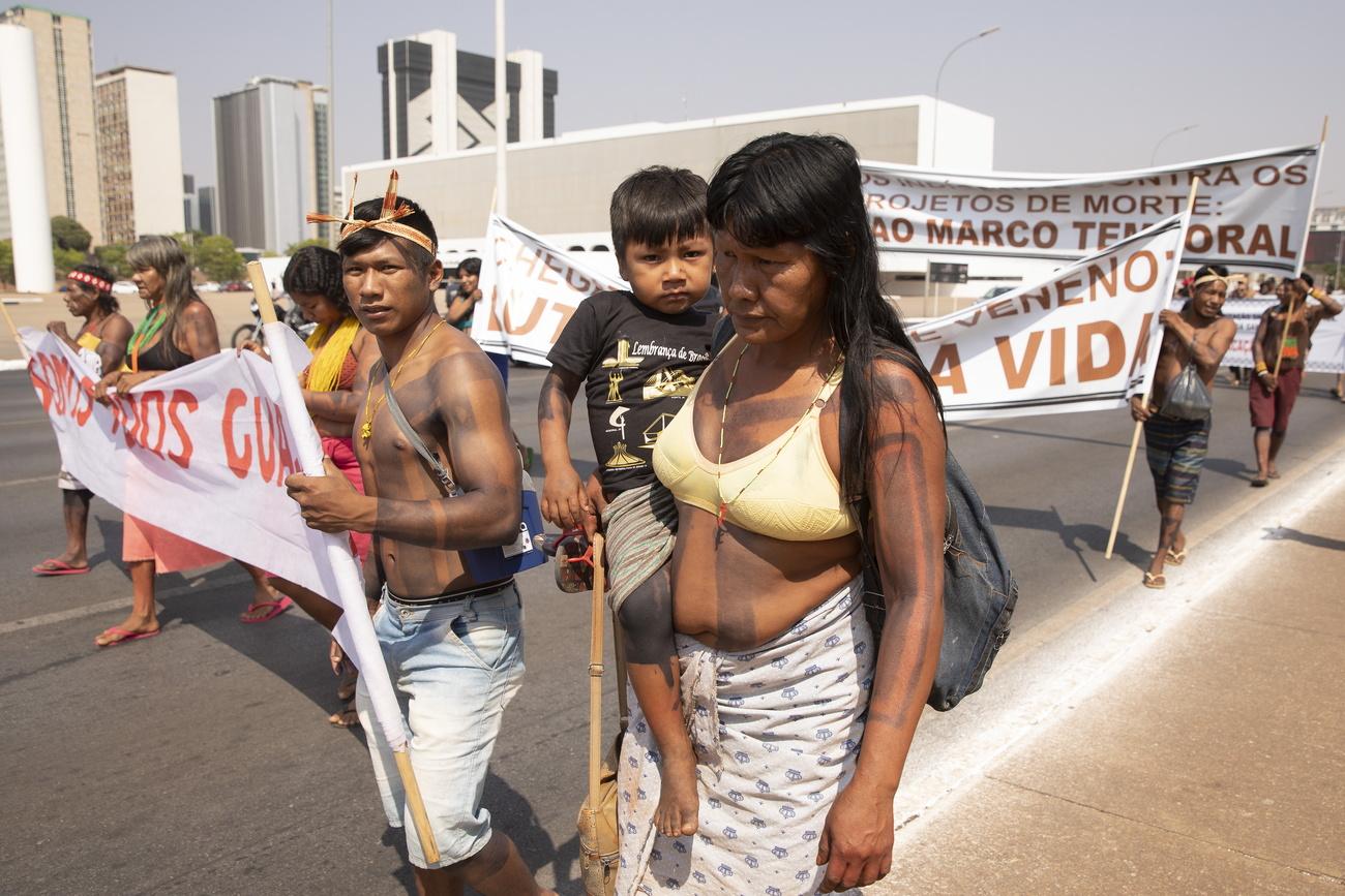 Marche de protestation des peuples autochtones à Brasilia, 15.09.2022. [EPA/Keystone - Joedson Alve]