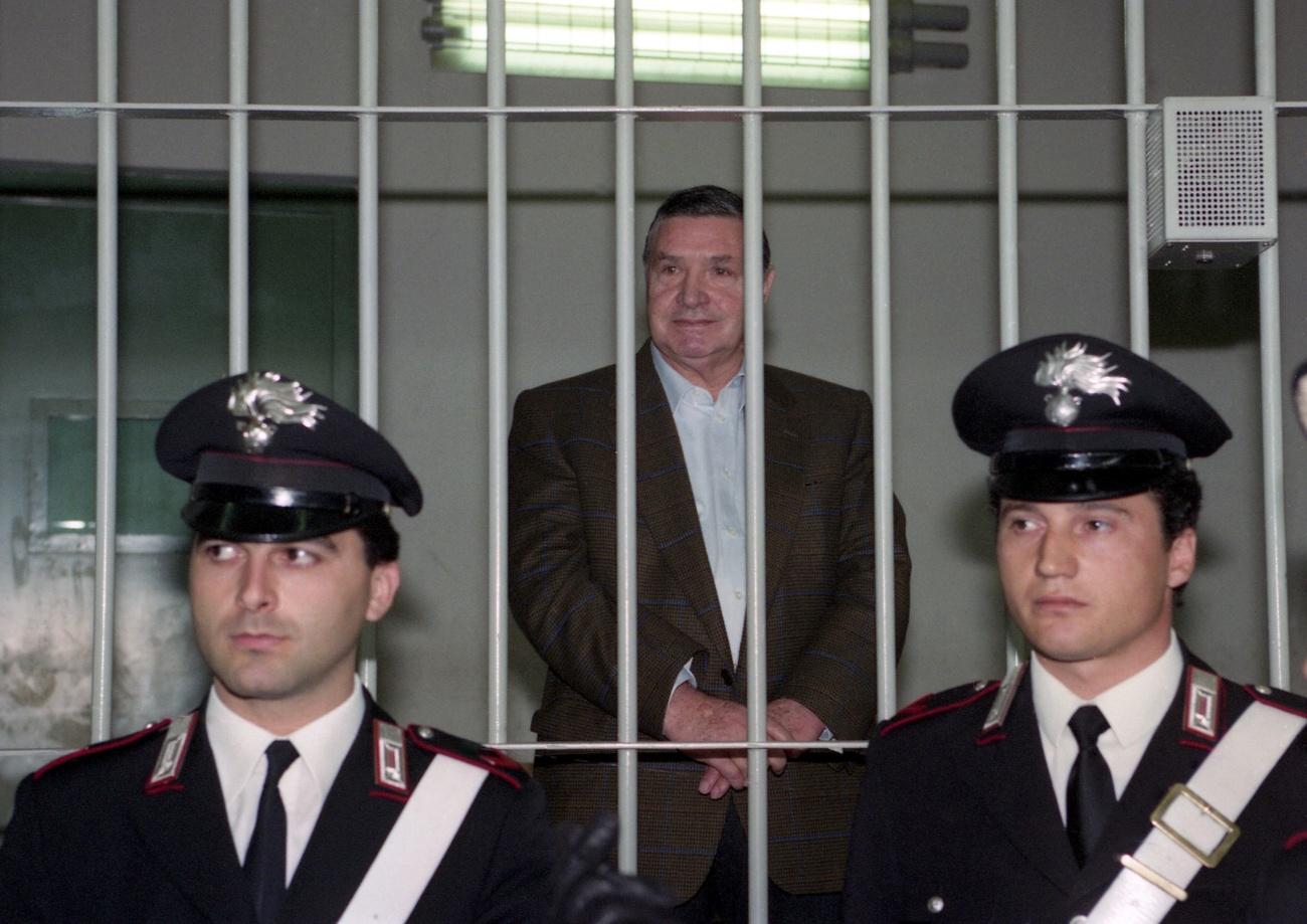 Toto Riina lors du procès de 1993. [KEYSTONE - NINO LABRUZZO]