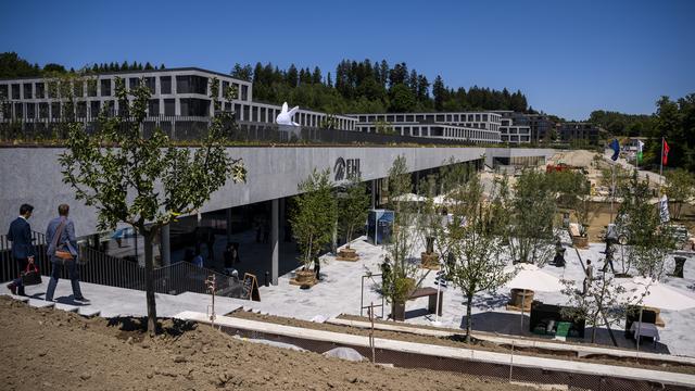 L'école hôtelière de Lausanne le jour de l'inauguration de son nouveau campus, le 8 juillet 2022. [Keystone - Jean-Christophe Bott]