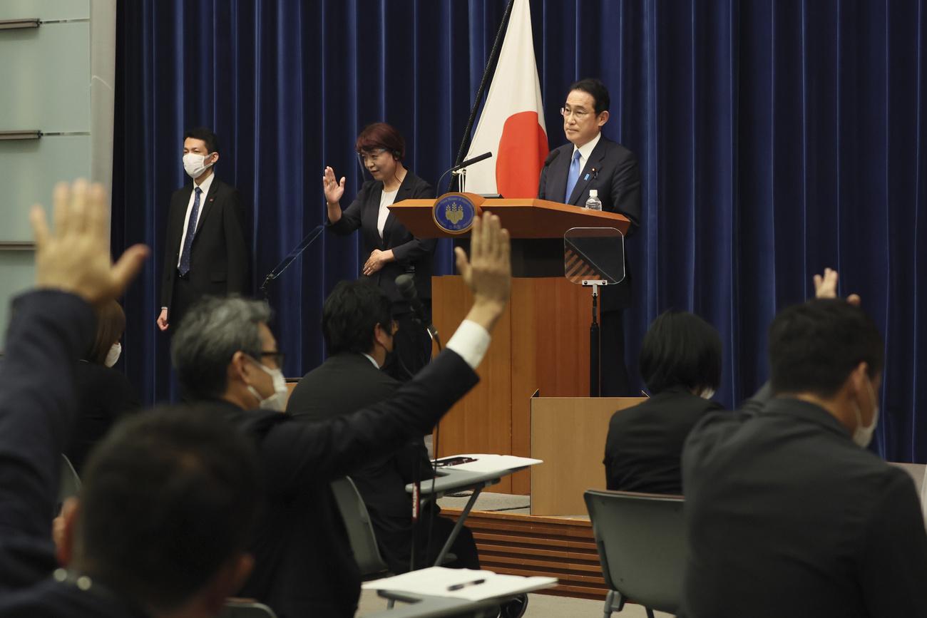 Le Premier ministre japonais Fumio Kishida assistera au sommet de l'Otan. [keystone - Yoshikazu Tsuno]