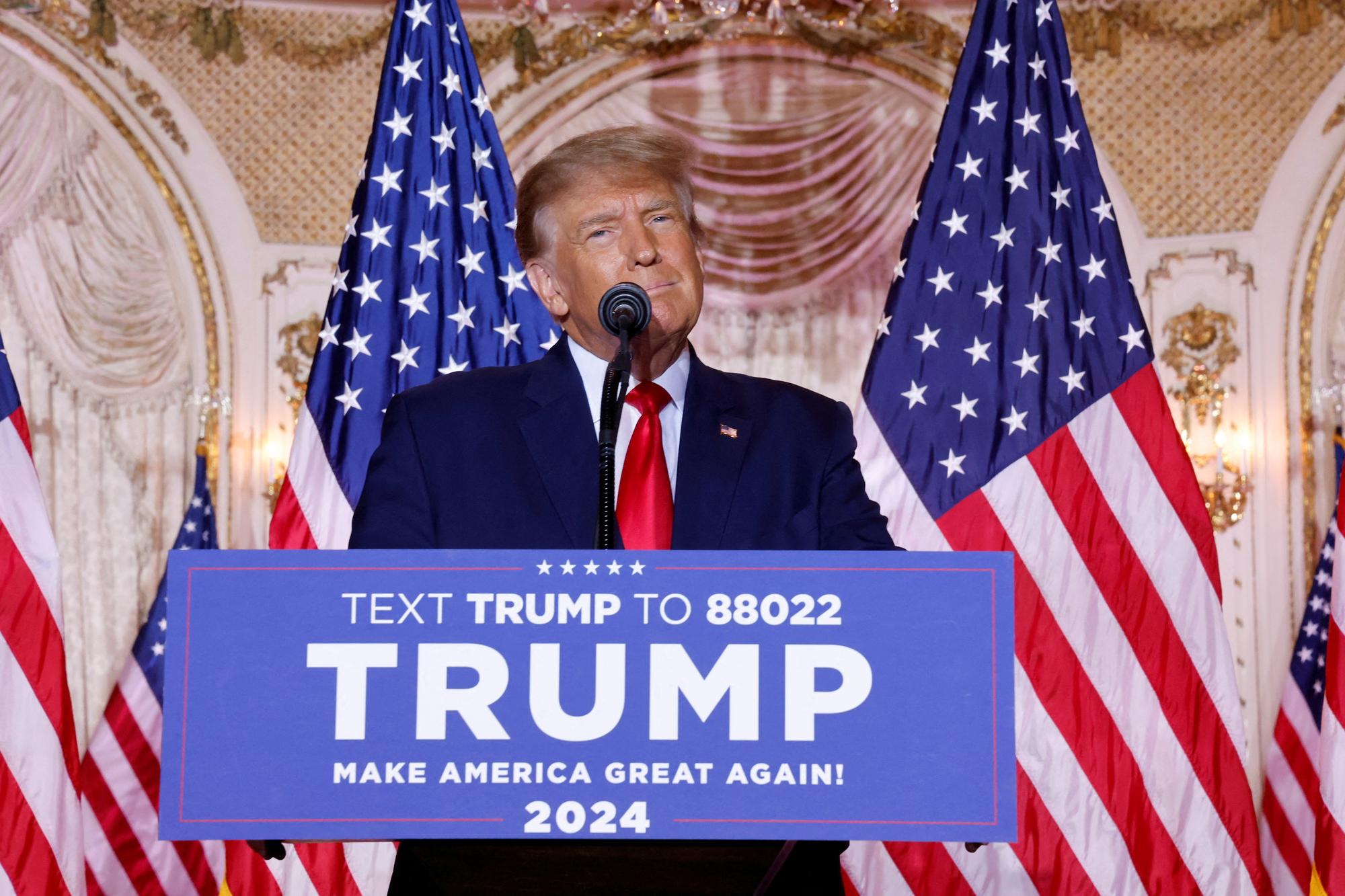 Le 15 novembre 2022, Donald Trump a annoncé être candidat pour l'élection présidentielle de 2024. [REUTERS - Jonathan Ernst]