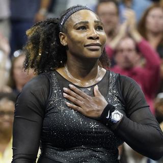 Serena Williams au bord des larmes pour son dernier match sur le circuit. [John Minchillo]