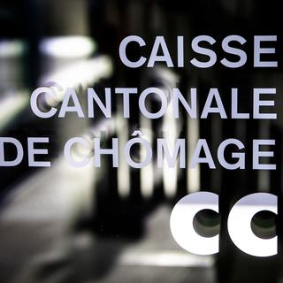 Un logo de l'agence de la Caisse cantonale de chômage (CCh) vaudoise. [Keystone - Jean-Christophe Bot]