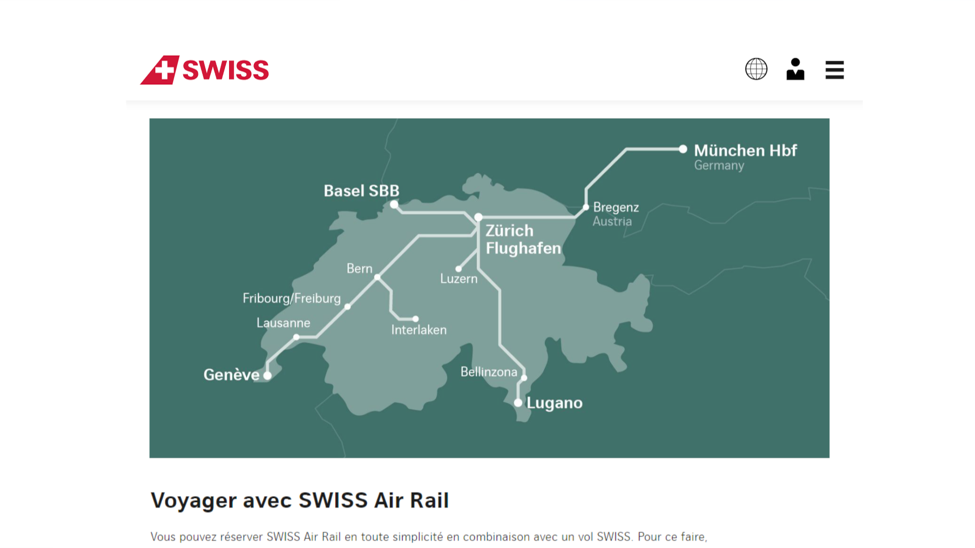 Réseau Swiss Air Rail