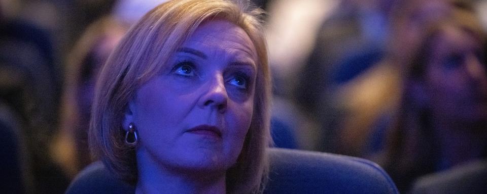 La première ministre britannique Liz Truss lors de la séance d'ouverture de la conférence du parti conservateur. [EPA/Keystone - Tolga Akmen]