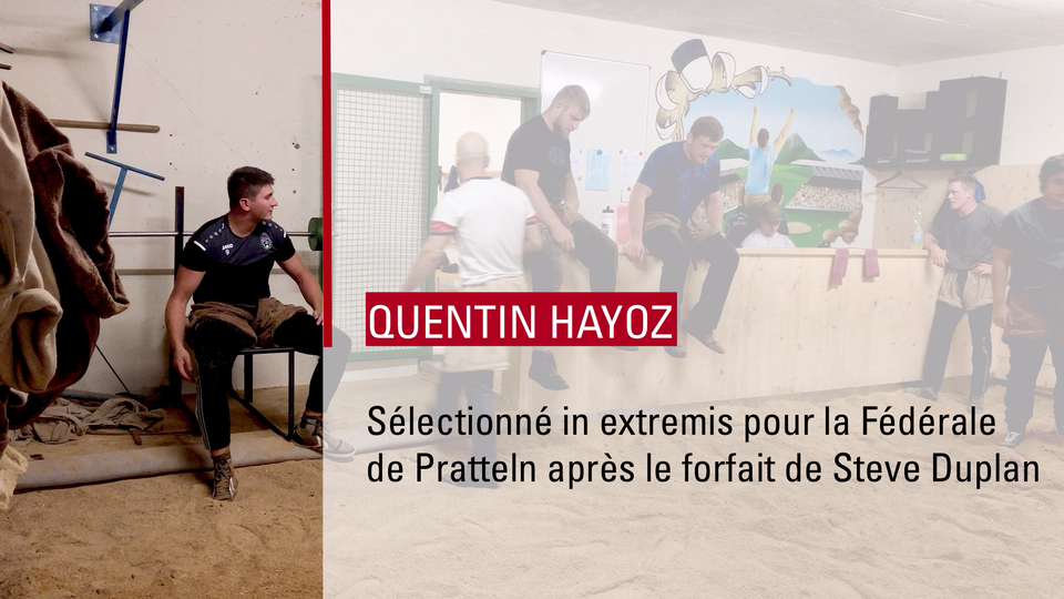 Quentin Hayoz, sélectionné pour la Fête fédérale de lutte suisse et des jeux alpestres à Pratteln. [RTS]