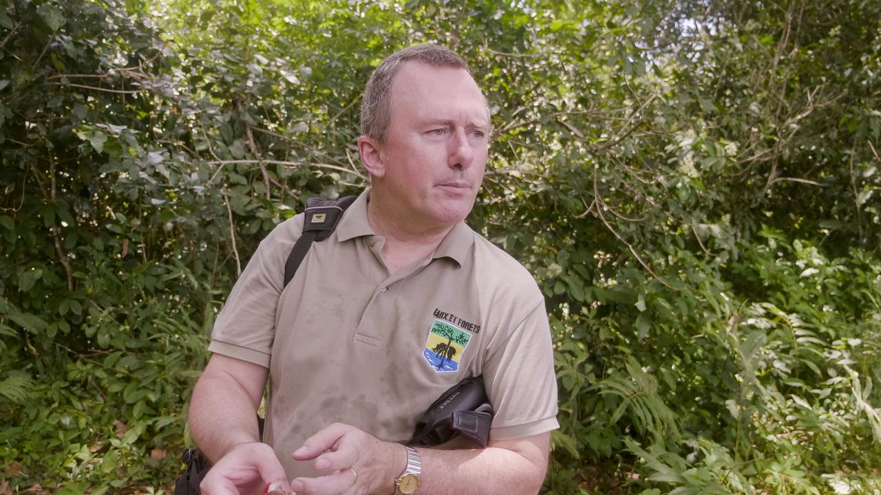 Le ministre de l'Environnement du Gabon Lee White dans une forêt du parc national Pongara. [Reuters - Christophe Van Der Perre]