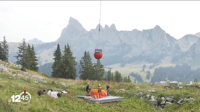 Asséchés par la canicule, les alpages du Pays-d’Enhaut (VD) sont ravitaillés en eau par hélicoptère